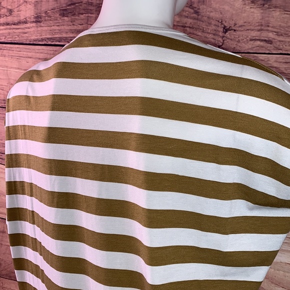 Lularoe Irma tunic loose blouse hi-low shirt XS oversize golden brown stripe - Picture 8 of 15